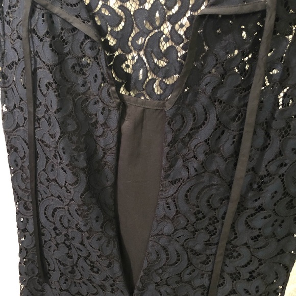 LOFT midnight blue/black lace cocktail dress - size 6 - Picture 5 of 5
